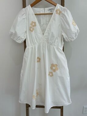 madewell embroidered breeze dress Madewell Embroidered Breeze Dress Blue Size XS Women's